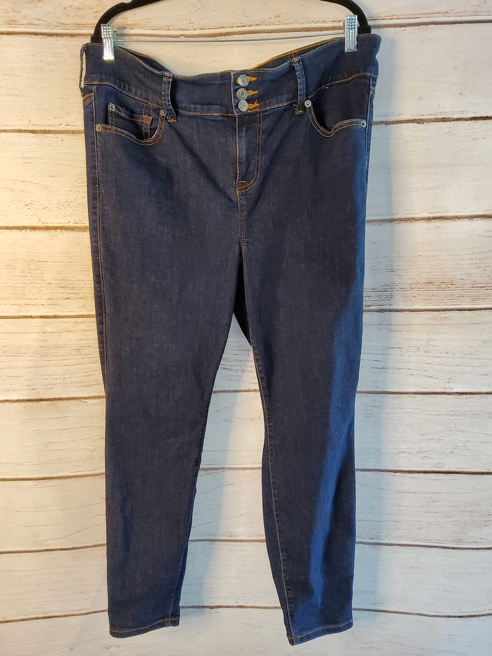 torrid High-Rise Triple-Button Dark Indigo Skinny Jeans
